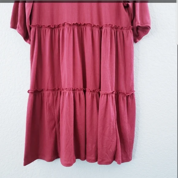 Knox Rose Red Short Sleeve Babydoll Dress M - Picture 6 of 11